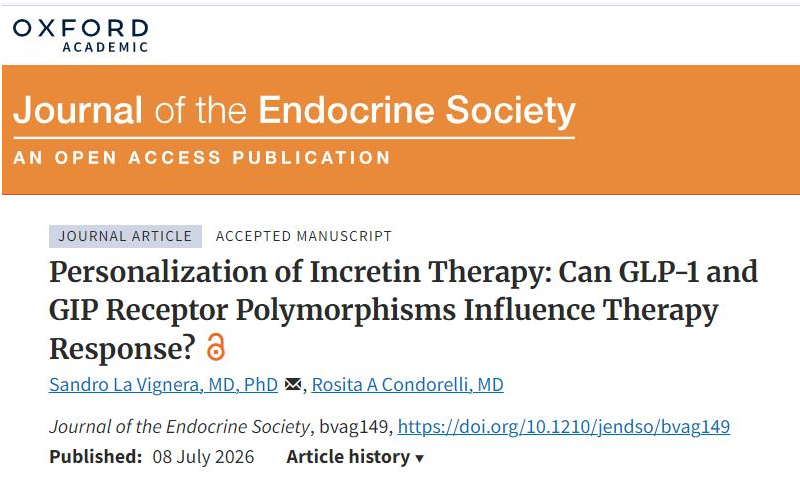 Journal of the Endrocrine Society article - Sandro La Vignera - Rosita A. Condorelli